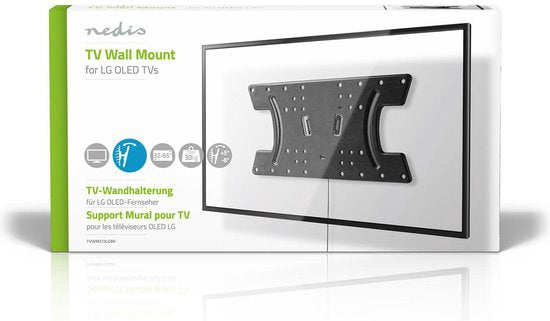 Nedis Kantelbare TV-Muurbeugel - 32-65 " - Maximaal schermgewicht: 30 kg - Kantelbaar: 5 ° - Minimale muurafstand: 53 mm - Staal - Zwart - afbeelding 7