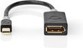 Nedis Mini DisplayPort-Kabel - DisplayPort 1.4 - Mini-DisplayPort Male - DisplayPort Female - 48 Gbps - Verguld - 0.20 m - Rond - PVC - Antraciet - Window Box - afbeelding 1