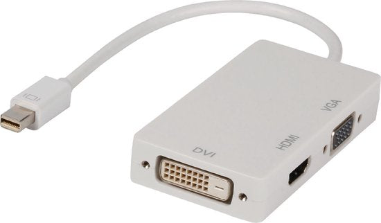 Nedis Mini DisplayPort-Kabel - DisplayPort 1.2 - Mini-DisplayPort Male - DVI-D 24+1-Pins Female / HDMI Input / VGA Female 15p - 21.6 Gbps - Vernikkeld - 0.20 m - Rond - PVC - Wit - Polybag - afbeelding 14