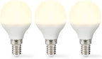 Nedis LED-Lamp E14 - G45 - 4.9 W - 470 lm - 2700 K - Warm Wit - Frosted - 3 Stuks - afbeelding 4