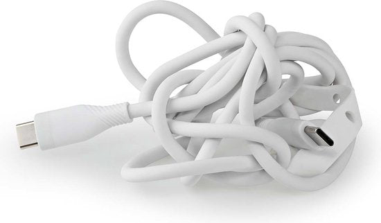 Nedis USB-Kabel - USB 2.0 - USB-C Male - USB-C Male - 60 W - 480 Mbps - Vernikkeld - 1.50 m - Rond - Silicone - Wit - Doos - afbeelding 6