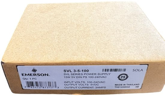 Emerson SVL 3-5-100 SVL-series Power Supply 15W 5V DIN Output 5V Output Current 3 AMPS - afbeelding 3