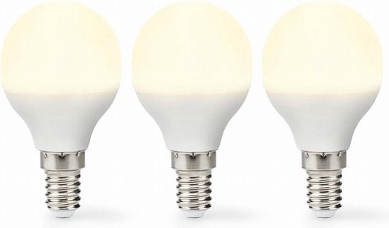 Nedis LED-Lamp E14 - G45 - 4.9 W - 470 lm - 2700 K - Warm Wit - Frosted - 3 Stuks - afbeelding 8