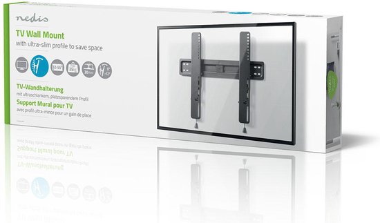 Kantelbare TV-Muurbeugel - 32-55 " - Maximaal schermgewicht: 35 kg - Kantelbaar: -12 ° - Minimale muurafstand: 30 mm - Staal - Zwart - afbeelding 3
