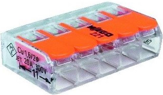 Wago 221-415 klemmenblok 1P Oranje, Transparant (25 stuks) - afbeelding 14