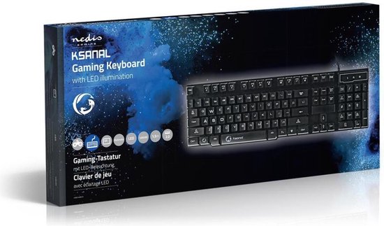 Nedis Bedraad Gaming Toetsenbord - USB 2.0 - Membrane Toetsen - LED - US internationaal - US Internationaal - USB Gevoed - Lengte stroomkabel: 1.50 m - Gaming - afbeelding 17