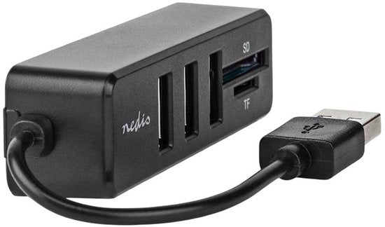 Nedis USB-Hub - 1x USB-A - 3x USB A Female - 5-Poorts poort(en) - USB 2.0 - USB Gevoed - SD & MicroSD - afbeelding 3