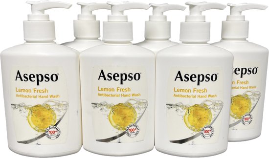 Asepso - Lemon Fresh - Antibacterieel - Handzeep - 6x 250ml - Voordeelverpakking - afbeelding 1
