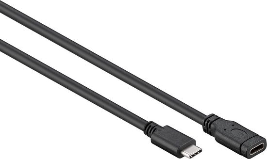 Nedis USB-Kabel - USB 3.2 Gen 1 - USB-C Male - USB-C Female - 5 W - 5 Gbps - Vernikkeld - 2.00 m - Rond - PVC - Zwart - Envelop - afbeelding 3