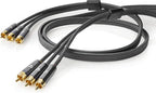 Nedis Composiet Videokabel - 3x RCA Male - 3x RCA Male - Verguld - 480p - 2.00 m - Rond - Katoen - Antraciet / Gun Metal Grijs - Cover Window Box - afbeelding 11