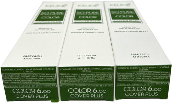 3 tubes Keune So Pure 6.00 (Donkerblond) Cover plus 60 ml - afbeelding 4