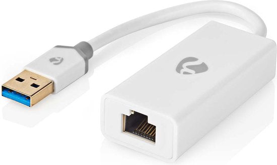 Nedis USB-netwerkadapter - USB 3.2 Gen 1 - 1 Gbps - USB-A Male - RJ45 Female - 0.20 m - Rond - Verguld - Koper - Wit - Doos - afbeelding 3