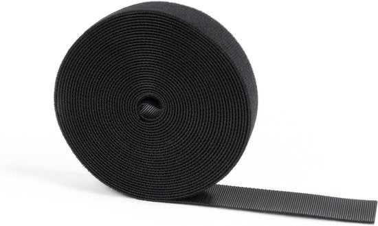 Kabel Organiser - Kabelbinder - Klittenband - Velcro - Rol van 15 meter - Zwart - afbeelding 1