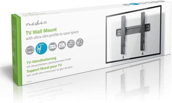 Kantelbare TV-Muurbeugel - 32-55 " - Maximaal schermgewicht: 35 kg - Kantelbaar: -12 ° - Minimale muurafstand: 30 mm - Staal - Zwart - afbeelding 10