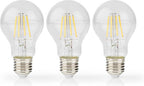 Nedis LED-Filamentlamp E27 - A60 - 7 W - 806 lm - 2700 K - Dimbaar - Warm Wit - Retrostijl - 3 Stuks - afbeelding 5