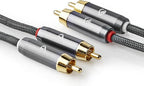 Nedis Stereo-Audiokabel - 2x RCA Male - 2x RCA Male - Verguld - 5.00 m - Rond - Grijs / Gun Metal Grijs - Cover Window Box - afbeelding 3