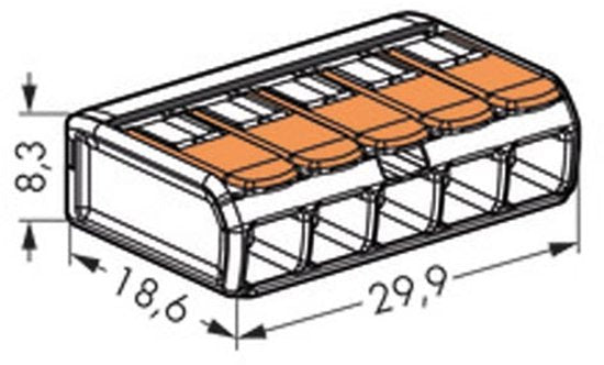Wago 221-415 klemmenblok 1P Oranje, Transparant (25 stuks) - afbeelding 7