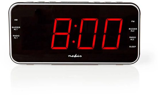 Nedis Wekkerradio - Digitale Wekker - AM / FM - Snoozefunctie - Slaaptimer - 2 Alarmen - Zwart - afbeelding 11