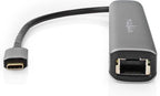 Nedis USB Multi-Port Adapter - USB 3.2 Gen 1 - USB-C Male - HDMI Output / RJ45 Female / 2x USB-A Female / 2x USB-C - 5 Gbps - 0.20 m - Rond - Verguld - PVC - Antraciet - Doos - afbeelding 6
