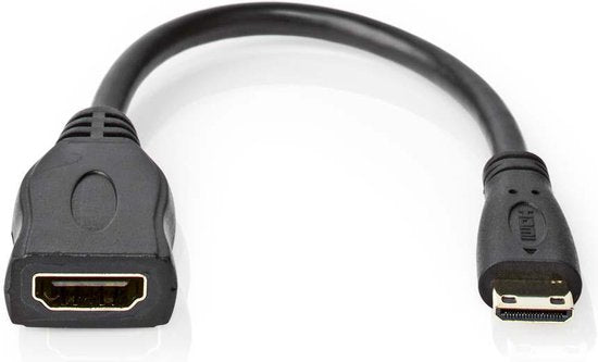 Nedis High Speed ​​HDMI-Kabel met Ethernet - HDMI Mini-Connector - HDMI Output - 4K@30Hz - 10.2 Gbps - 0.20 m - Rond - PVC - Zwart - Envelop - afbeelding 1