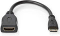 Nedis High Speed ​​HDMI-Kabel met Ethernet - HDMI Mini-Connector - HDMI Output - 4K@30Hz - 10.2 Gbps - 0.20 m - Rond - PVC - Zwart - Envelop - afbeelding 1