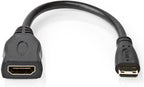 Nedis High Speed ​​HDMI-Kabel met Ethernet - HDMI Mini-Connector - HDMI Output - 4K@30Hz - 10.2 Gbps - 0.20 m - Rond - PVC - Zwart - Envelop - afbeelding 1