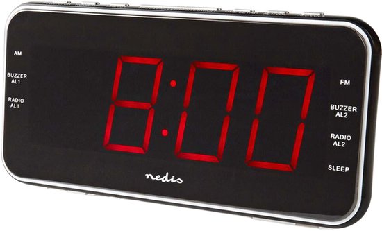 Nedis Wekkerradio - Digitale Wekker - AM / FM - Snoozefunctie - Slaaptimer - 2 Alarmen - Zwart - afbeelding 9