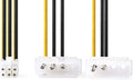 Nedis Interne Voedingskabel - 2x Molex Male - PCI-Express Female - Verguld - 0.20 m - Rond - PVC - Geel / Zwart - Polybag - afbeelding 1