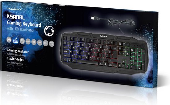 Nedis Bedraad Gaming Toetsenbord - USB 2.0 - Membrane Toetsen - LED - US internationaal - US Internationaal - USB Gevoed - Lengte stroomkabel: 1.50 m - Gaming - afbeelding 13