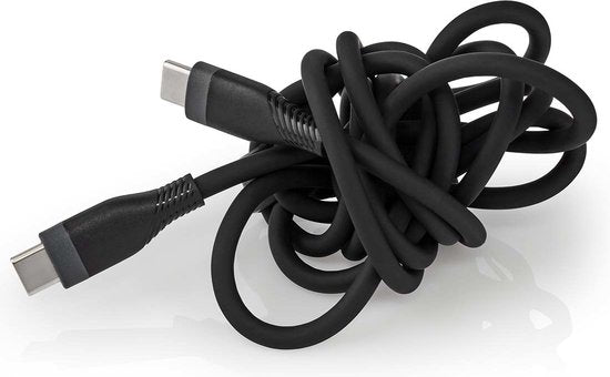Nedis USB-Kabel - USB 2.0 - USB-C Male - USB-C Male - 60 W - 480 Mbps - Vernikkeld - 1.50 m - Rond - Silicone - Zwart - Doos - afbeelding 6