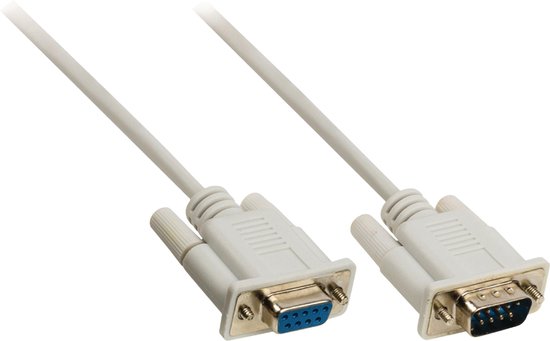 Seriële Kabel - D-SUB 9-Pins Male - D-SUB 9-Pins Female - Vernikkeld - 2.00 m - Rond - PVC - Ivoor - Envelop - afbeelding 6