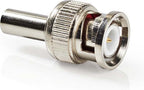 Nedis BNC-Kabelbeschermer - Recht - Male - Vernikkeld - 50 Ohm - Twist-On - Diameter kabelinvoer: 2.55 mm - Staal - Zilver - 25 Stuks - Polybag - afbeelding 3