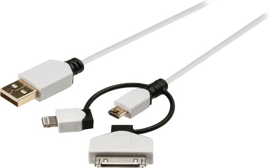 Konig USB 2.0 A Male naar USB 2.0 Micro Male;Apple Lightning;Apple 30-pin - 1 m - afbeelding 2