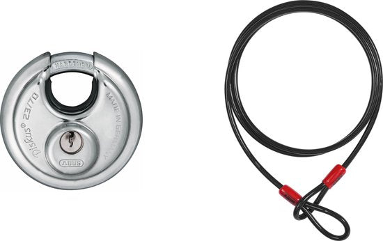 Abus Diskus 23/70 hangslot + Abus Cobra UV 0203 kabel 500cm - afbeelding 1