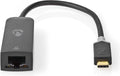 Nedis USB-netwerkadapter - USB 3.2 Gen 1 - 1000 Mbps - USB-C Male - RJ45 Female - 0.20 m - Rond - Verguld - Vertind-Koper - Antraciet - Doos - afbeelding 1
