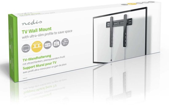 Nedis Vaste TV-Muurbeugel - 32 - 55 " - Maximaal schermgewicht: 35 kg - Minimale muurafstand: 18 mm - Staal - Zwart - afbeelding 13