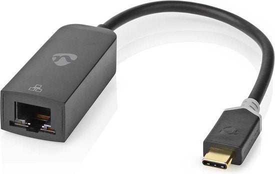 Nedis USB-netwerkadapter - USB 3.2 Gen 1 - 1000 Mbps - USB-C Male - RJ45 Female - 0.20 m - Rond - Verguld - Vertind-Koper - Antraciet - Doos - afbeelding 2
