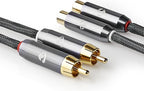Stereo-Audiokabel - 2x RCA Male - 2x RCA Female - Verguld - 2.00 m - Rond - Grijs / Gun Metal Grijs - Cover Window Box - afbeelding 4