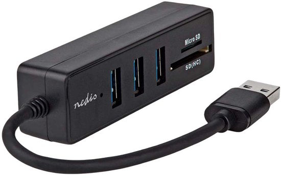 Nedis USB-Hub - USB-A Male - 3x USB A Female - 5-Poorts poort(en) - USB 3.2 Gen 1 - USB Gevoed - 5 Gbps - SD & MicroSD - afbeelding 4