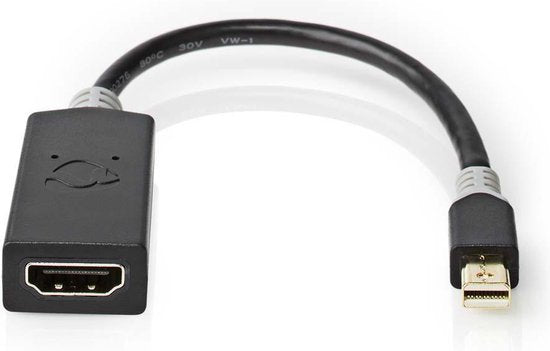 Nedis Mini DisplayPort-Kabel - DisplayPort 1.4 - Mini-DisplayPort Male - HDMI Output - 48 Gbps - Verguld - 0.20 m - Rond - PVC - Antraciet - Window Box - afbeelding 1