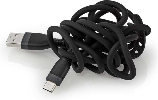 Nedis USB-Kabel - USB 2.0 - USB-A Male - USB-C Male - 15 W - 480 Mbps - Vernikkeld - 1.50 m - Rond - Silicone - Zwart - Doos - afbeelding 6
