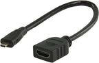 Nedis High Speed ​​HDMI-Kabel met Ethernet - HDMI Micro-Connector - HDMI Output - 4K@30Hz - 10.2 Gbps - 0.20 m - Rond - PVC - Zwart - Envelop - afbeelding 15