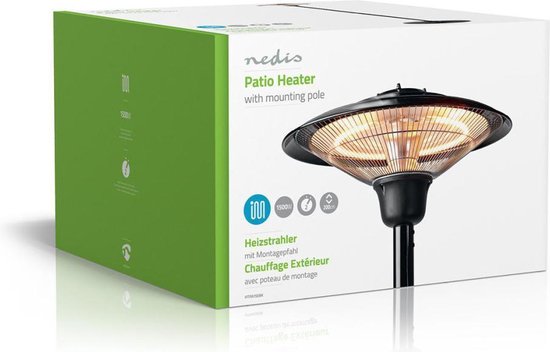 Nedis Patio Verwarmer - 1500 W - 1 Warmte Stand - Omvalpreventie - IP34 - Zwart - afbeelding 16
