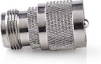 Nedis Satelliet- en Antenne-Adapter - PL259 Male - N-Female - Vernikkeld - 75 Ohm - Recht - Metaal - Zilver - 10 Stuks - Envelop - afbeelding 1