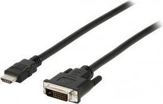 HDMI Kabel - HDMI Connector - DVI-D 24+1-Pins Male - 1080p - Vernikkeld - 2.00 m - Recht - PVC - Zwart - Envelop - afbeelding 2