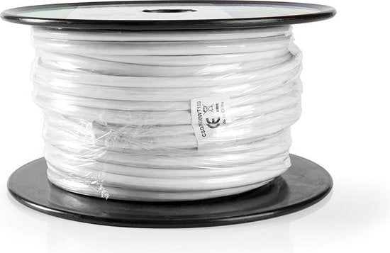 Nedis IEC (Coax) CAT6 Combikabel op rol - RG59 - 75 Ohm - Dubbel Afgeschermd - ECA - 15.0 m - Rond - Wit - Rol - afbeelding 1