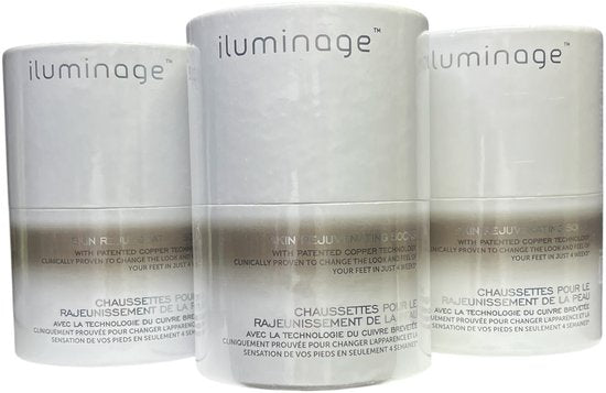 3x iluminage Skin Rejuvenating Socks Zwart S/M - afbeelding 1
