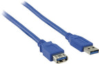 USB-Kabel - USB 3.2 Gen 1 - USB-A Male - USB-A Female - 5 Gbps - Vernikkeld - 1.00 m - Rond - PVC - Blauw - Polybag - afbeelding 5