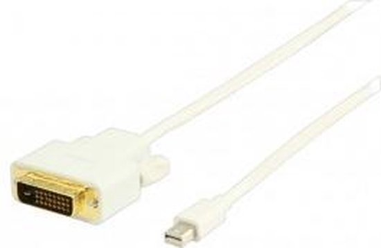 Nedis Mini DisplayPort-Kabel - DisplayPort 1.2 - Mini-DisplayPort Male - DVI-D 24+1-Pins Male - 21.6 Gbps - Vernikkeld - 2.00 m - Rond - PVC - Wit - Envelop - afbeelding 8