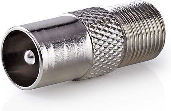 Nedis Satelliet- en Antenne-Adapter - IEC (Coax) Male - F-Female - Vernikkeld - 75 Ohm - Recht - Metaal - Zilver - 10 Stuks - Polybag - afbeelding 4